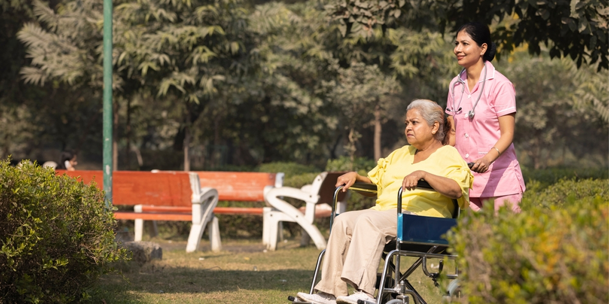 Aged Woman Getting Personal Care at Atman Care Home